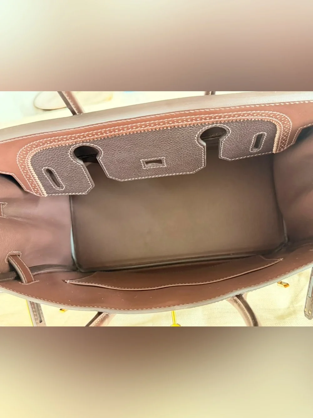 HANDMADE IMPORTED EBENE CHOCOLATE BROWN GHILLES LACE TOGO BIRKIN 30 GHW